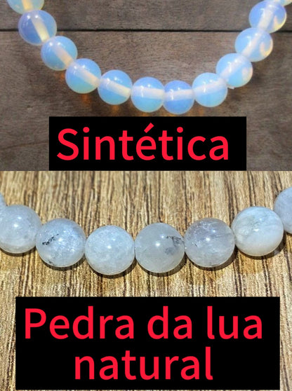 Pulseira Pedra da lua esfera 6mm em pedras naturais