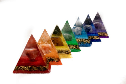 Kit pirâmides orgonites 7 Chakras